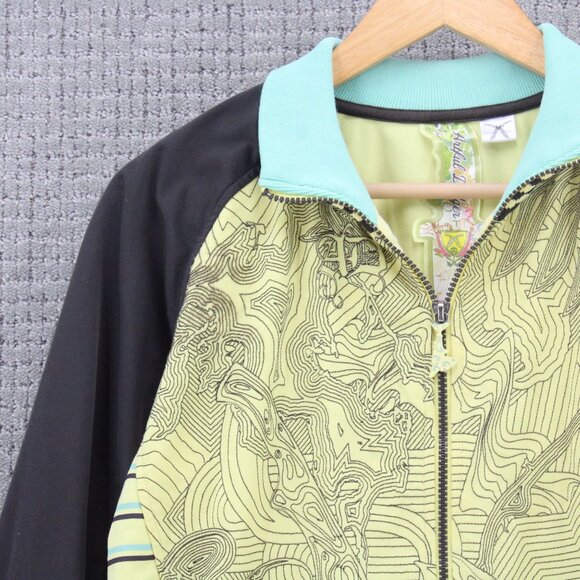 Vintage Artful Dodger Track Jacket Men Medium M Beige Full Zip Geometric Pattern - Picture 3 of 10